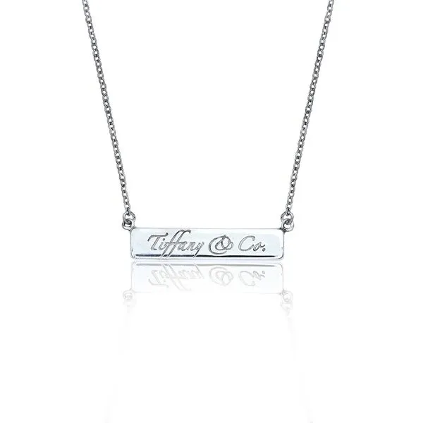 Silver bar outlet necklace tiffany